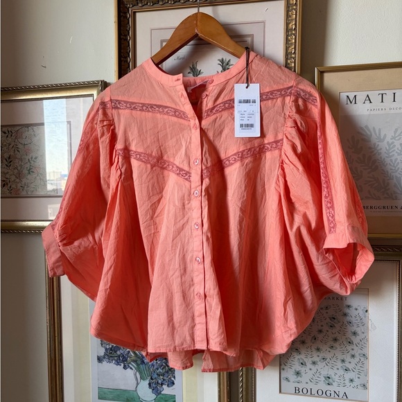 Sita Murt Butterfly Sleeve Lady Blouse Coral *FLAW* - Picture 11 of 13